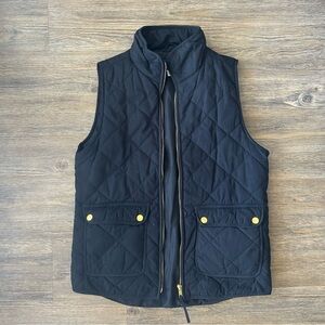 Black Quilted Vest with Gold Accents
